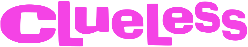 The pink Clueless movie logo from the 1995 film
