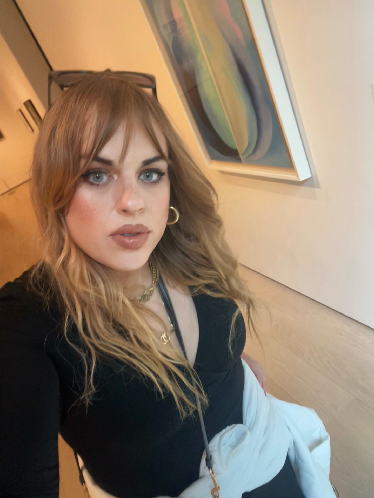 Emma Shorebreak exploring the galleries of the Museum of Modern Art MoMA in New York City