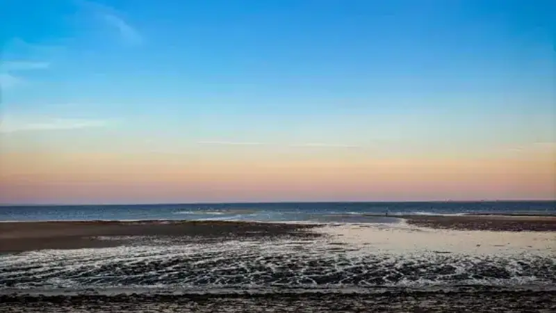 A Cape Cod beach at sunset near Provincetown, Massachusetts